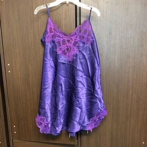 Purple silky mini dress